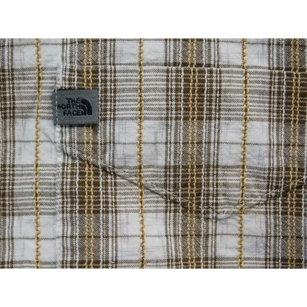 The North Face A5 Series Shirt Men Medium Brown Plaid Short Sleeve Button Hiking